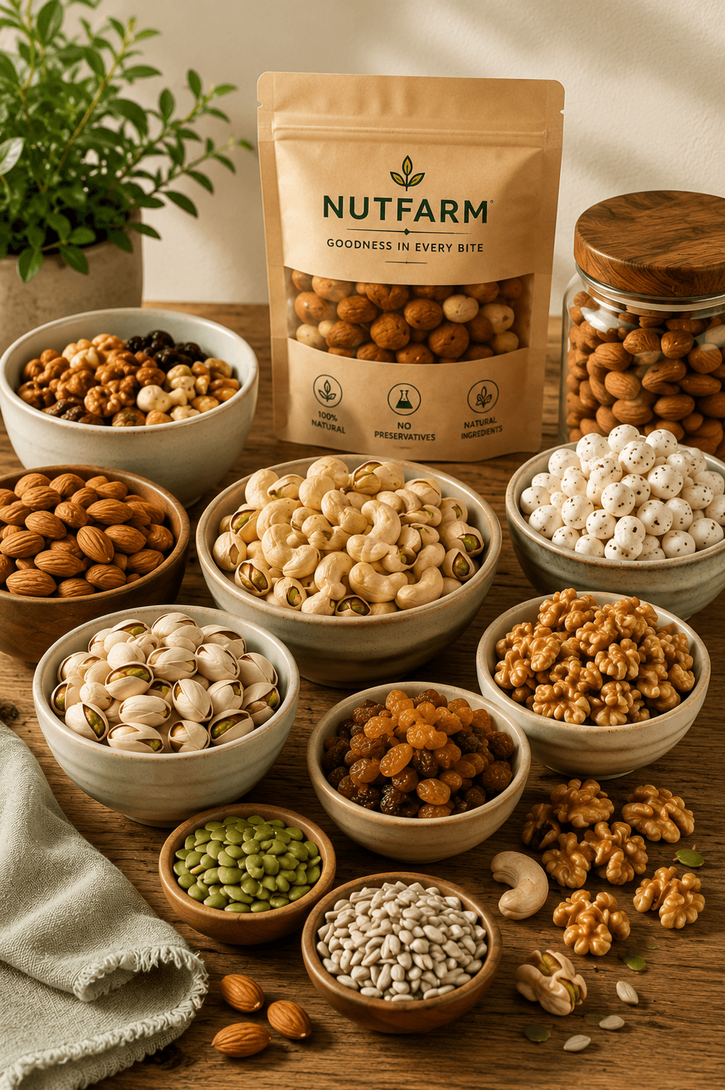 NutFarm Makhana — 100% natural, no preservatives, naturally light